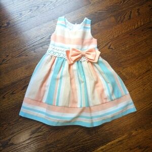 Iris & Ivy Girls Striped Bow Dress